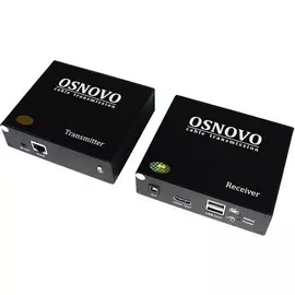 Комплект OSNOVO TLN-HiKM/1+RLN-HiKM/1(ver.2.1) для передачи HDMI, 2xUSB(клавиатура+мышь) и ИК управления по сети Ethernet
