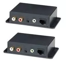 Комплект SC&T AE02 для передачи стерео аудиосигнала на расстояние до 600 м по кабелю витой пары CAT5 и выше. Встроенный изолятор. Два приёмопередатчик