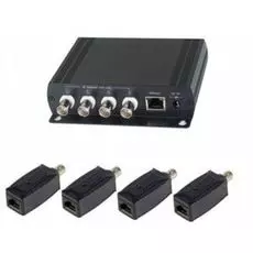 Комплект SC&T IP01K (IP01(4шт.)+IP01H(1шт.), для передачи Ethernet от 4-х устройств по коаксиальному кабелю до 200 метров. Скорость передачи 10Мб/с(п