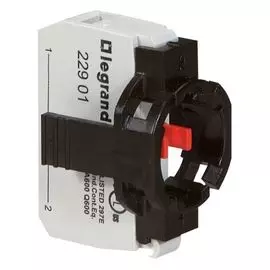 Комплектующий блок Legrand 022961 Osmoz - для кнопок, для комплектации, без подсветки, под винт, Н.З. + 1-постовой монт. адаптер