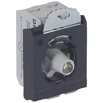 Комплектующий блок Legrand 023010 Osmoz - для кнопок, для комплектации, с подсветкой, под винт, 230 В~, Н.О., белый, 3 поста