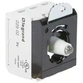 Комплектующий блок Legrand 023017 Osmoz - для кнопок, для комплектации, с подсветкой, под винт, 230 В~, 2Н.О., красный, 3 поста
