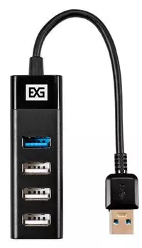 Концентратор Exegate DUB-3213C EX298168RUS USB-Хаб 4-в-1 (кабель-адаптер USB3.0 Type-C > 3xUSB2.0, 1xUSB3.0, Plug and Play, черный)