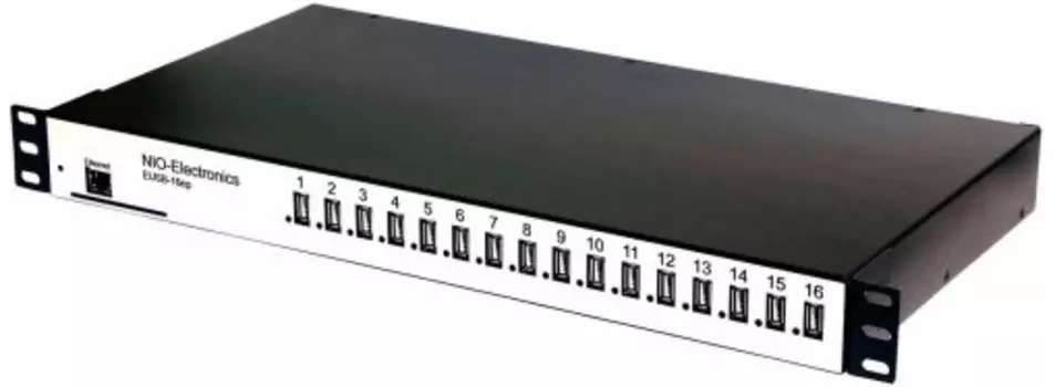 Концентратор Nio-Electronics NIO-EUSB 16EP 16*USB 2.0, RJ-45, БП