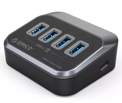 Концентратор Orico M3U3-4A-05-BK-BP 4xUSB-A 3.2 Gen1, вход USB-C, черный