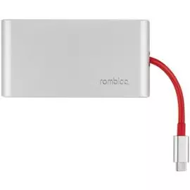 Концентратор Rombica Hermes Red TC-00253 3*USB 3.0, USB Type-C, SD, microSD, HDMI, RJ-45