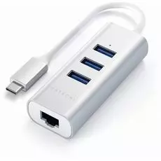 Концентратор Satechi ST-TC2N1USB31AS Type-C 2-in-1 USB 3.0 Aluminum 3 Port Hub and Ethernet Port, се