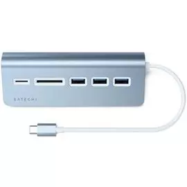 Концентратор Satechi ST-TCHCRB USB Type-C/3*USB 3.0, SD, microSD, голубой