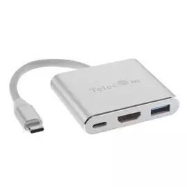 Концентратор Telecom TUC010 USB3.1 Type-C(М)/HDMI(F)/USB3.0(F)/USB Type-C (F), 4K/30Hz