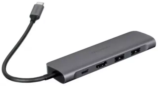 Концентратор UGREEN CM195 USB-C To HDMI+2*USB 3.0 A+ USB-C+SD/TF+PD Converter. Цвет: серый космос