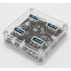 Концентратор USB 3.0 Orico MH4U-U3-CR 4хUSB 3.0, прозрачный