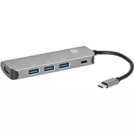Концентратор VCOM CU4383 USB Type-C-4*USB 3.0, PD, aluminium shell