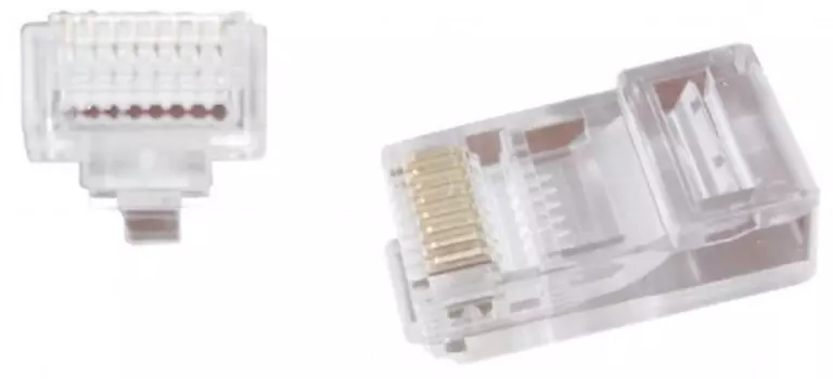 Коннектор Cablexpert LC-PTU-01/100 RJ-45 (8P8C) универсальный. кат.5e, 6m" со сквозным отверстием (100 шт.)