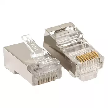 Коннектор EKF TRP-PLUG-5EFTP-20 RJ-45 TERACOM PRO экран. 8P8C 30мкд Cat.5E универс. (упак.20шт)