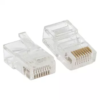Коннектор EKF TRP-PLUG-5EUTP-50 RJ-45 TERACOM PRO неэкран. 8P8C 30мкд Cat.5E универс. (упак.50шт)