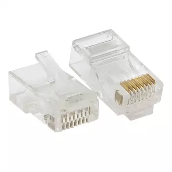 Коннектор EKF TRP-PLUG-6UTP-20 RJ-45 TERACOM PRO неэкран. 8P8C 30мкд Cat.6 универс. (упак.20шт)