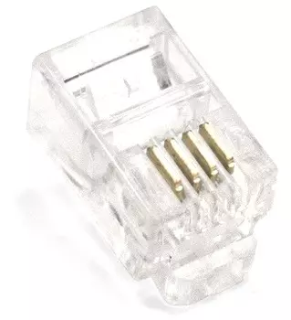 Коннектор Exegate PL11-4P4C-100 EX293762RUS RJ-11 телефонный разъем (4P4C), золотое напыление (100шт)