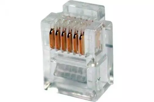 Коннектор Exegate PL12-6P6C-100 EX293763RUS RJ-12 телефонный разъем (6P6C), золотое напыление (100шт)