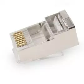 Коннектор Filum FL-NA-PLUG5E-6 RJ-45, 5E кат., 8p8c, экран, 30 мкм, универсальный, для одножильного и многожильного кабеля, уп/100 шт