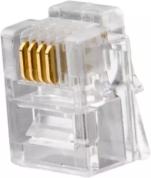 Коннектор RETIC CN-6P4C-U-TWCS/50 для телефонного кабеля RJ-11 (6p4c), медный, 50 штук/упаковка