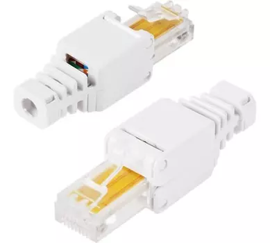 Коннектор Rexant 06-0083-A сетевой LAN на кабель, штекер 8Р8С (Rj-45), быстрозажимной, (1шт.)