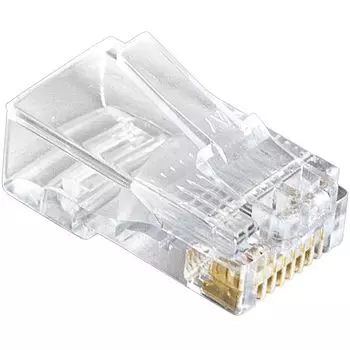 Коннектор RJ-45 (8P8C) cat.5e Exegate PL45-C5-8P8C-100 EX158091RUS под одножильный кабель, золотое напыление (100шт)