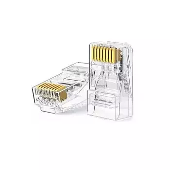 Коннектор UGREEN NW120 Cat 6 Unshielded RJ45 Modular Plugs 50 шт, цвет: прозрачный