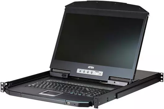 Консоль KVM Aten CL3116NX-ATA-RG переключатель/switch, KVM, 1 user консоль LCD/ЖК 18.5" =>16 cpu/портов/port PS2+VGA, с KVM-шнурами USB 2х1.8м., 1366x