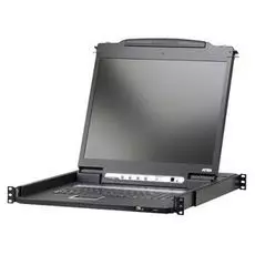 Консоль KVM Aten CL5716FM-AT-RG KVM, 2 user консоль LCD 17" =>16 cpu/блоков/портов/port PS2/USB+VGA, с KVM-шнурами PS2 1х1.8м.;USB 1x1.8м, 1280x1024,