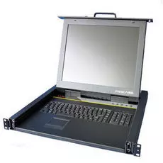 Консоль KVM Procase E1701 однорельсовая, 1 порт, LCD 17'', single rail console, LCD D-Sub, USB, разрешение 1280*1024