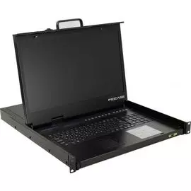 Консоль KVM Procase E1908HD однорельсовая, КВМ 8 портов, LCD 19'', single rail console KVM 8 port, LCD D-Sub, USB, разрешение 1920*1080, 8 кабелей