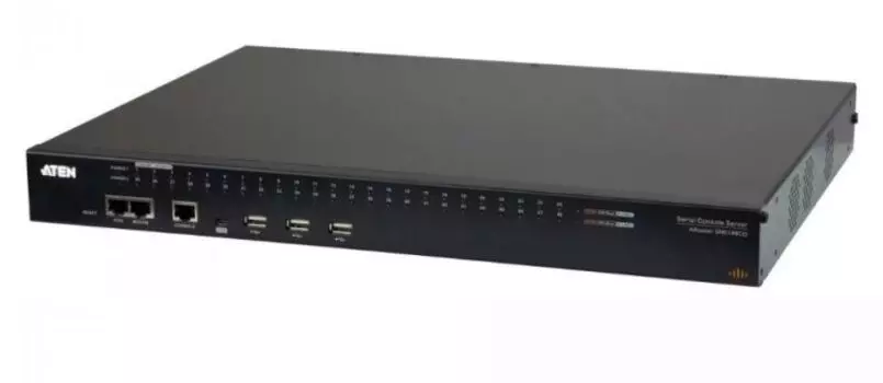 Консольный сервер Aten SN0148CO-AXA-G serial console server, RS232, 48 портов/port RJ45, TCP/IP, без шнуров и адаптеров, (2xБ.П.;автоопределение типа