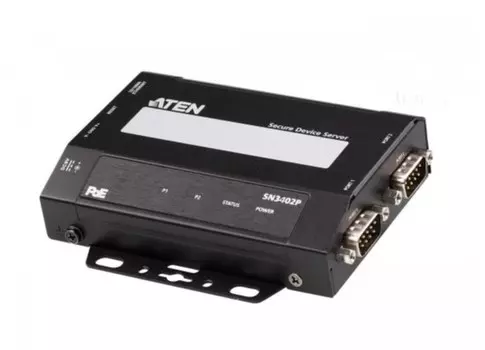 Консольный сервер Aten SN3402P-AX 2-портовый с поддержкой PoE для защищенного подключения к устройствам с интерфейсом RS-232/422/485