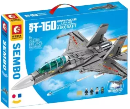 Конструктор Sembo Block 202189 военный истребитель "J-16", 889 деталей