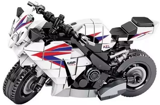 Конструктор Sembo Block 701114 мотоцикл на подставке AUXON, синий, 289 деталь