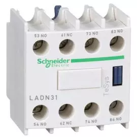 Контакт Schneider Electric LADN31 дополнительный фронтальный 3НО+1НЗ для контакторов cерии D