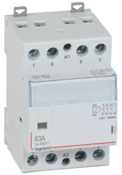 Контактор Legrand 412541 CX - 4П, 400 В~, с катушкой 230 В~, 63 A, 4 Н.О., 3 модуля