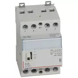 Контактор Legrand 412557 CX - 4П, 400 В~, с катушкой 230 В~, 63 A, 4 Н.З., 3 модуля, с рукояткой уп
