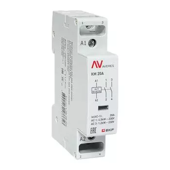 Контактор модульный EKF km-av-1-20-20-24V КМ 20А 2NО 24VAC (1 мод.) AVERES