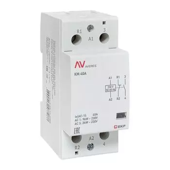 Контактор модульный EKF km-av-2-40-11-230V КМ 40А 1NC+1NO 230VAC (2 мод.) AVERES