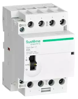 Контактор модульный Systeme Electric C9C32463 City9 Set 4P 4НО 63A AC 400В-230В