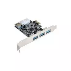 Контроллер Exegate EXE-367 EX283720RUS PCI-E 2.0, 3*USB3.0 ext + 1*USB3.0 int, разъем доп.питания (OEM)