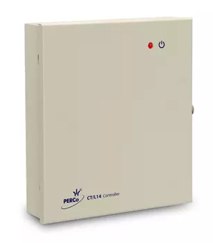 Контроллер PERCo PERCo-CT/L14.1 универсальный, управление: -двумя турникетами; -одним турникетом и двумя замками (контроль прохода в двух направлениях