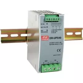 Контроллер управления питанием Mean Well DR-UPS40 Uвх=24…29В DC/40А, вход/выход аккумулятора U=21…29В, ток заряда 2А, реле ток коммутации 30В/1А, 55.5
