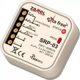 Контроллер Zamel SRP-03 EF проводного+беспроводного локального (+центрального для SRP-01) управления жалюзи (230В/5А), в монт. коробку