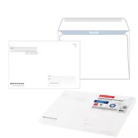 Конверт BRAUBERG 112178 почтовый, С4, 229х324 мм, клеевой слой, куда-кому, внутренняя запечатка, 90 г/м2, 50 шт