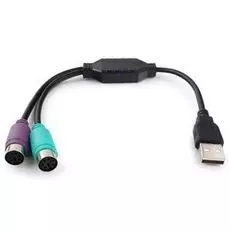 Конвертер Cablexpert UAPS12-BK PS/2 устройства - USB порт, 2xPS/2 /AM, блистер, черный