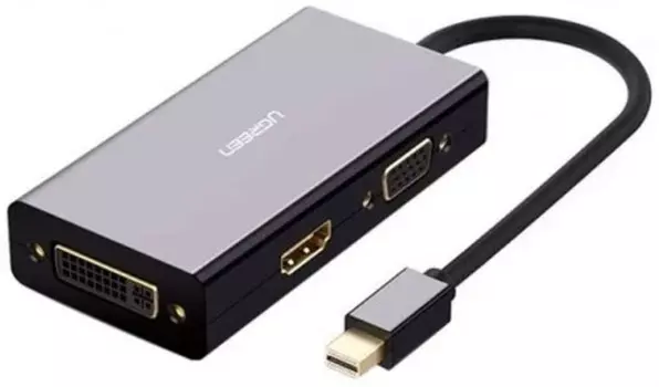 Конвертер UGREEN MD114 20418_ Mini DP to HDMI/VGA/DVI Converter, 13.3 см, черный