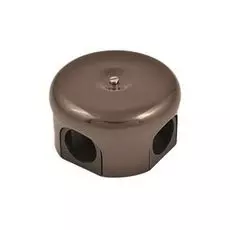 Коробка Bironi B1-521-02-К распределительная, керамика, коричневый, D78*30мм ( 4 кабельных ввода в комплекте )