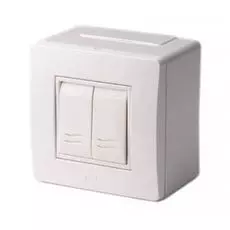 Коробка DKC 10001 в сборе с 2-клавишным выключателем, белая, "In-liner Classic"